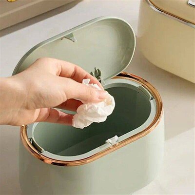 Desktop Garbage Can Paper Waste Press Trash Bin Creative