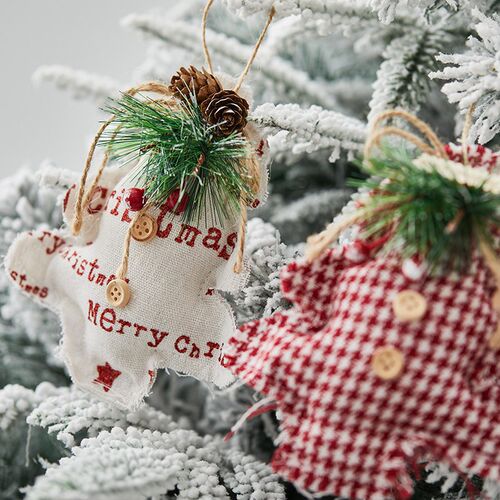 15cm fabric plush pendant Christmas decoration pentagram Chr