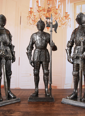 TQJ欧式盔甲骑士酒柜装饰品摆设电视柜客厅办公室摆件工艺品礼品