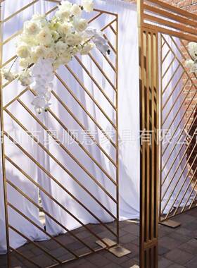 婚庆桌花器铁艺T台路引婚礼布置花架osy-12路引白色花摆花艺创意