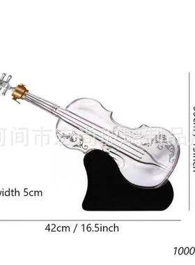 小提琴造空心泡酒空ILV高瓶泡型酒密封空瓶级异形摆酒瓶玻璃泡感