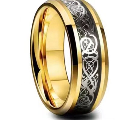 New 8MM Mens Silver Color Stainless Steel Ring Hammered Hot