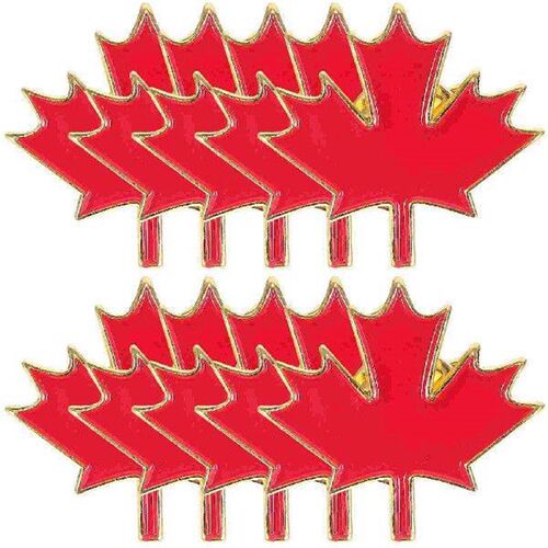 10 Pcs Lapel Pins Brooch Maple Leaf Breastpin Halloween