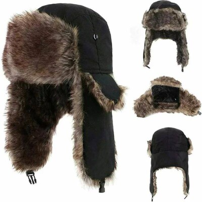 Unisex Warm Mens Women Trapper Cap Aviator Trooper Earflap W