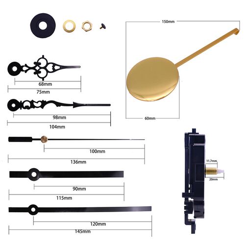 DIY Wall Clock Pendulum Movement Mechanism with Hands Quartz