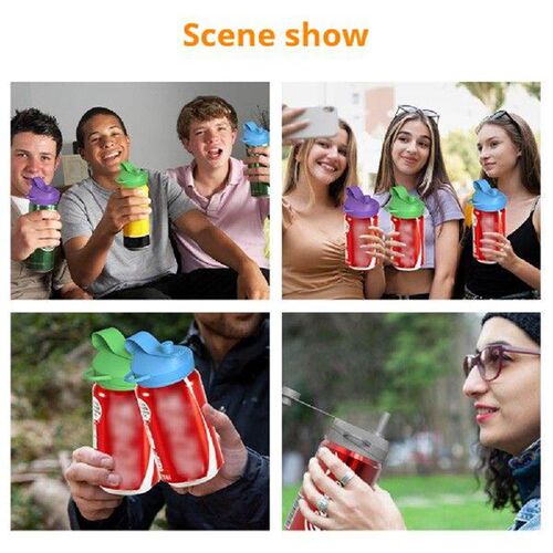 Soda Can Covers with Straws Leak Proof Dustproof Beer Can