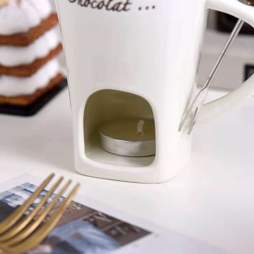 130ml Chocolate Fondue Cup European Candle Cup Ceramic Mug H