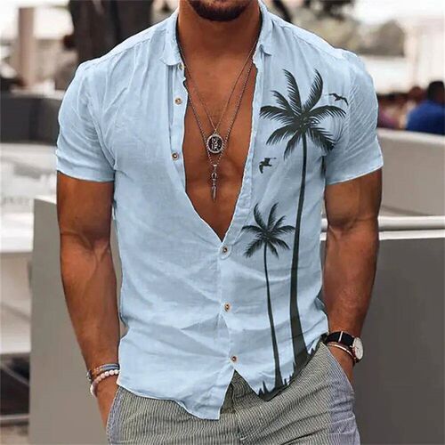 New Coconut ree Shirts For Men 3d Printed Mens Hawaiian Shi