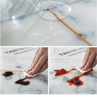 大理石纹PVC桌布防水防油防烫免洗餐桌垫软玻璃长方形茶几垫家用