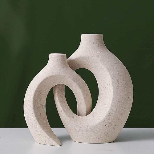European-style Ceramic White Vase Combination Ins-style Hydr