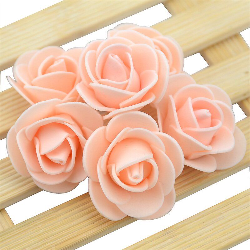100pcs 3.0cm Mini Artificial Flower PE Foam Rose Head Handma