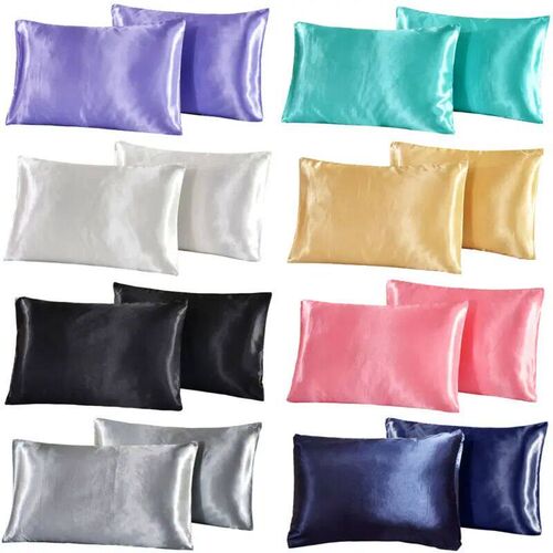 2-piece Pure Emulation Silk Satin Pillowcase Comfortable Pil