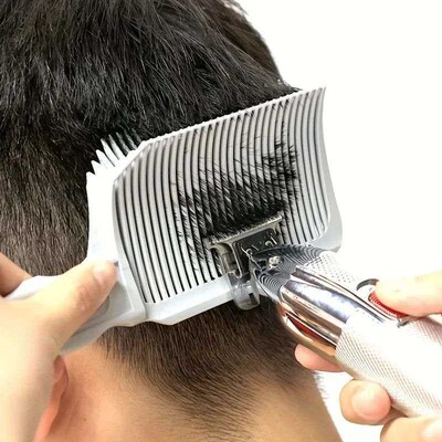 1pc Hair cutting aids Plastic Flat head push Trimming comb M
