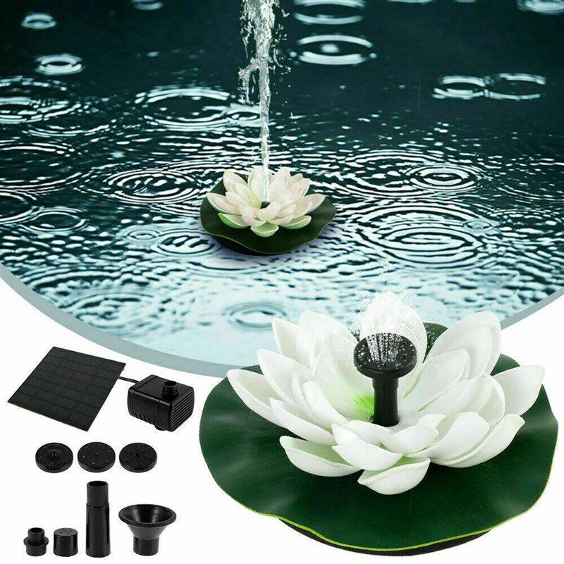 1.2W Mini Lotus Solar Fountain Floating Garden Pond Decorati
