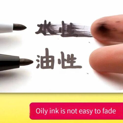 10Pcs Double-Tip Permanent Paint Marker Pens Black/Blue Ink