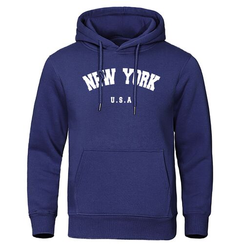 NEW YORK Letter U.S.A City Print Hoody Men Fashion Casual Lo