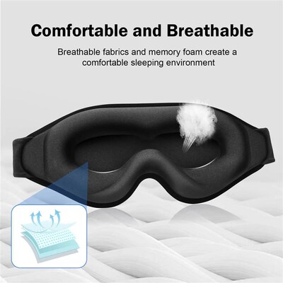 3D Sleep Mask Blindfold Sleeping Aid Eye Mask Soft Memory Fo