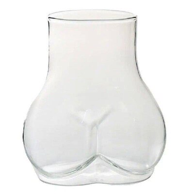 Funny Butt-Shaped Mug 450ml Transparent Borosilicate Glass