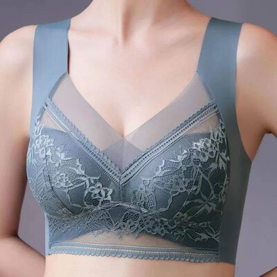 Women Visual Breat smaller Lace Bra No Steel Rings Breathabl