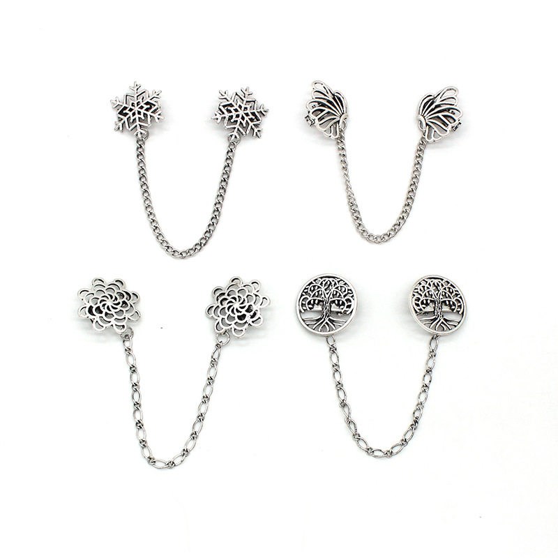 Fashion Collar Chain Mens Vintage Shirt Collar Alloy Suit C - 实物图
