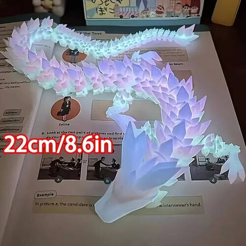 Divine Dragon Statue, 3D Printed Night Light Dragon Sculptur