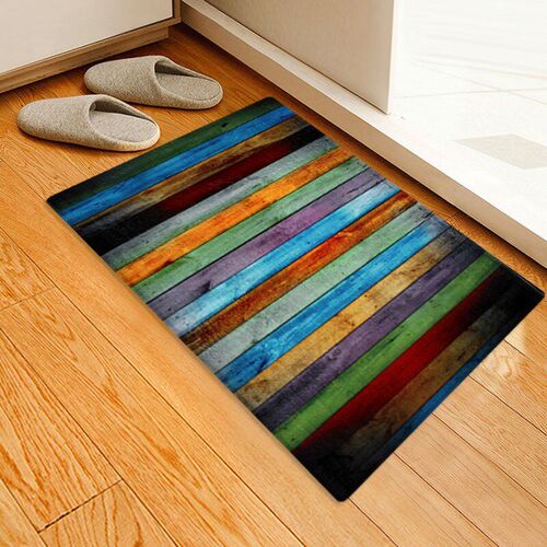Color Wooden Floor Mat Door Mat Carpet Shaggy Soft Doormat K