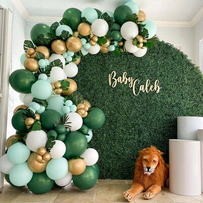 Green Balloon Arch Garland Kit Jungle Safari Party Baloon Wi