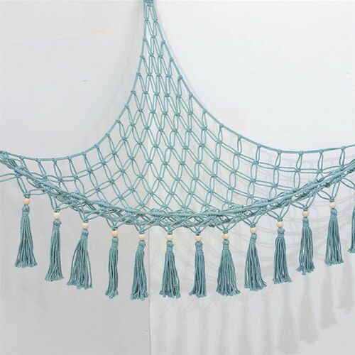 Woven Cotton Rope Wooden Beads Tassel Corner Net Bag Toy Toy
