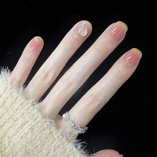 24pcas/box Fake Nails Press on Short Reusable with Designs S