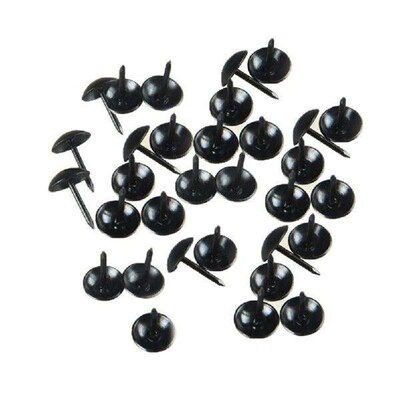 300pcs Thumb Tacks Vintage Black Round Drawing Plastic