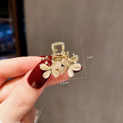 Small Bangs Catch Clip 2021 New Crystal Flower Side Hairpin