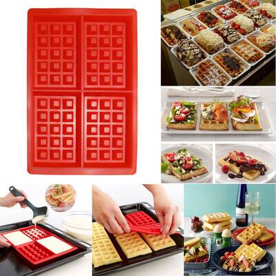 4-Cavity Waffle Makers for Kids Silicone Cake Mould Waffle M