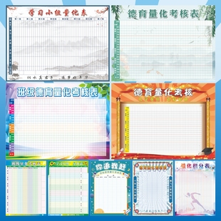 班级量化考核表学习小组自律德育积分墙贴画教室气氛围布置评比栏