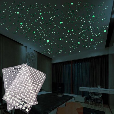 Luminous 3D Stars Dots Wall Sticker for Kids Room Bedroom Ho