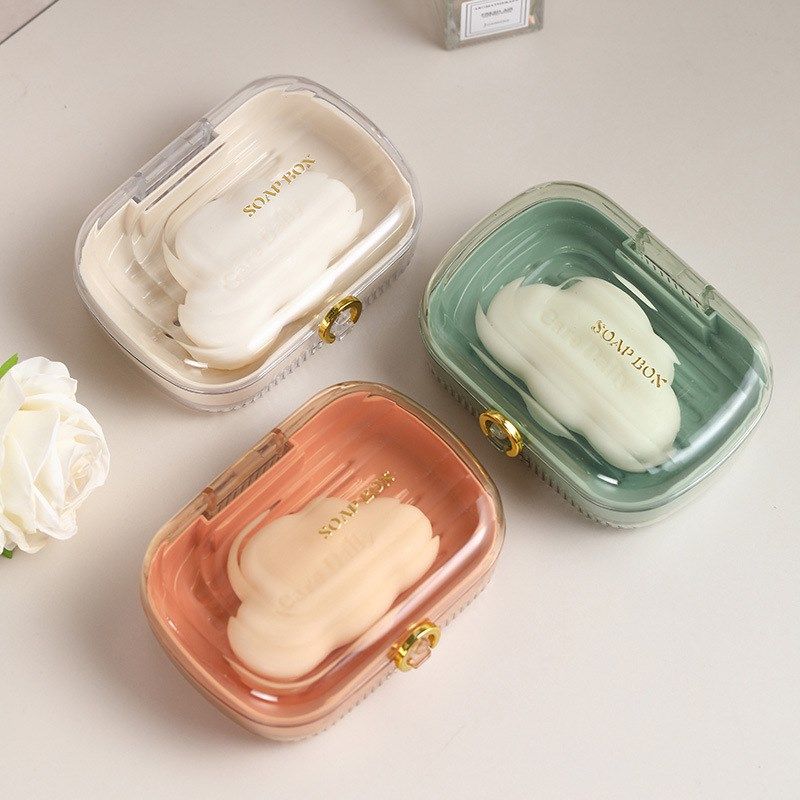 便携肥皂盒家用卫生间防水加厚创意学生宿舍沥水带盖旅行香皂盒子