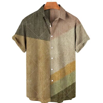 Summer Hawaiian Beach Mens Shirt Geometry 3D Printing For P