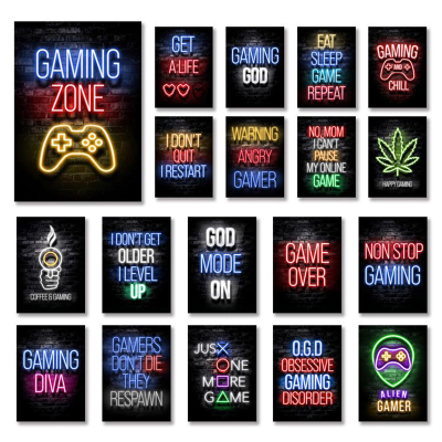 Gaming Room Decoration Poster Wall Art Video Game Canvas Pai