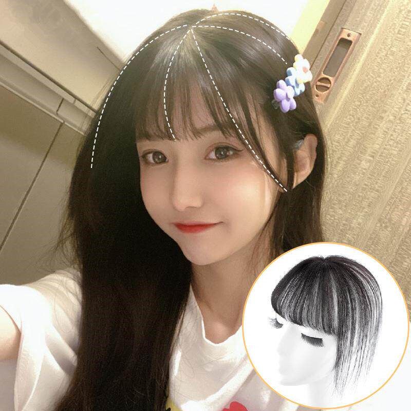 爆款欧烁真发刘海3D空气刘海假发片女轻薄齐刘海小巧自然网红假刘