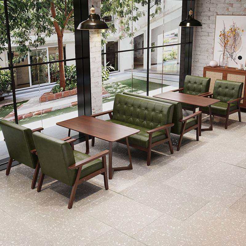 复古酒吧清吧奶茶店咖啡厅桌椅组合餐厅卡座沙发洽谈酒馆商用休闲