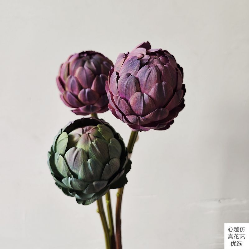 洋蓟朝鲜蓟花高档仿真花假花绢布欧式客厅摆件永生花森系花材拍照
