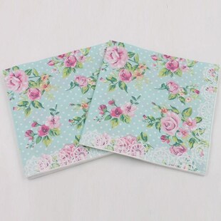 Party Tissue Paper Napkins 2 Layers Decoupage Serviettes Ros