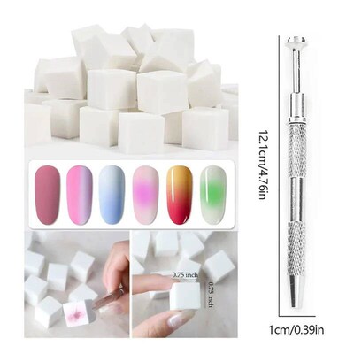 50pcs Ombre Sponge for Nails, Soft Gradient Nail Sponge with