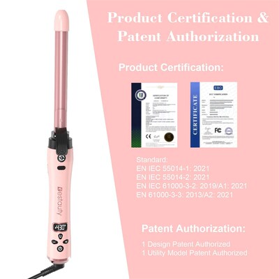 Auto Hair Styling Curler Ceramic Curling Iron Wand Set With