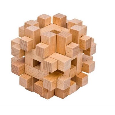 Classic Wooden Puzzle Mind Brain Teasers Burr Interlocking P