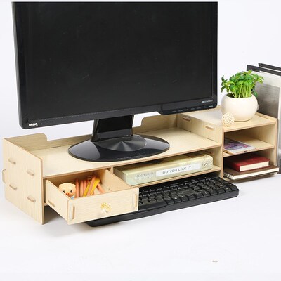 Desktop TV cabinet computer monitor screen increased shelf d