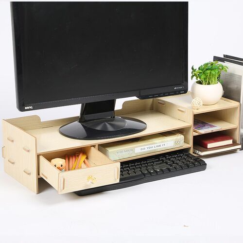 Desktop TV cabinet computer monitor screen increased shelf d