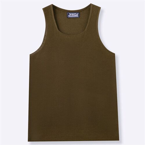 Mens Clothing Solid Color Loose Sleeveless Sweater Wool-woo