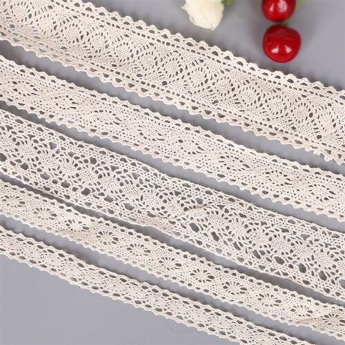 5 Yard/lot Ivory Color Patchwork Cotton Crocheted Lace Ribbo