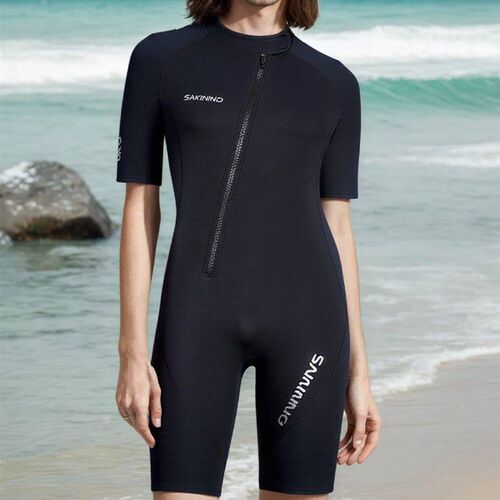 Men 2mm Neoprene Wetsuit with Front Zipper Short Sleeved Jum