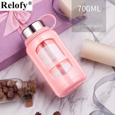 700/1000ml Large Capacity Portable Glass Water Bottles Outdo